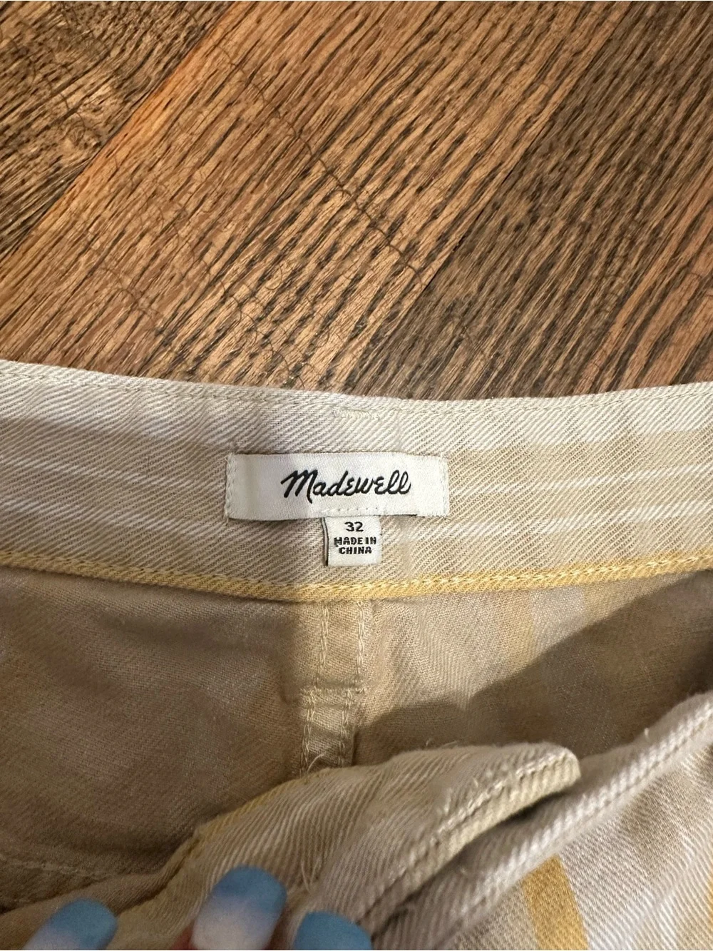 Madewell Yellow and Cream Striped Bermuda Shorts